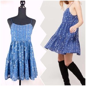 Urban Outfitters Hanna Embellished Sequin Babydoll Mini Dress